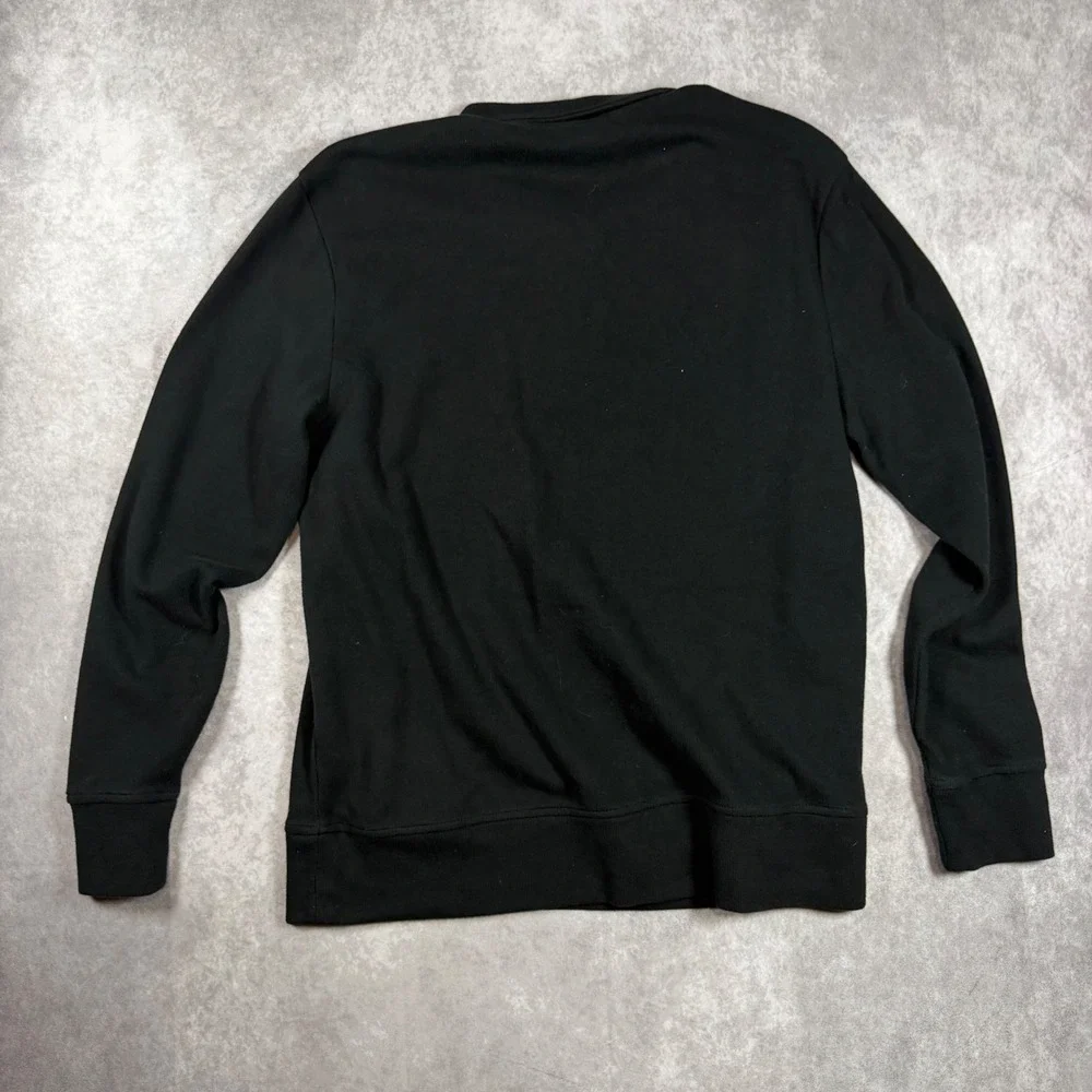 Banana Republic Mens Large Black Ribbed Quarter Zip Pullover Sweater Mock Neck